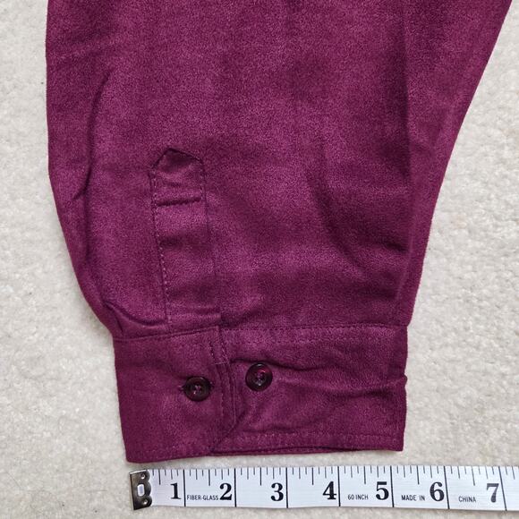 Woman Within 2X (26/28) Faux Suede Shirt Shacket Button Front Long Sleeve - Picture 12 of 16
